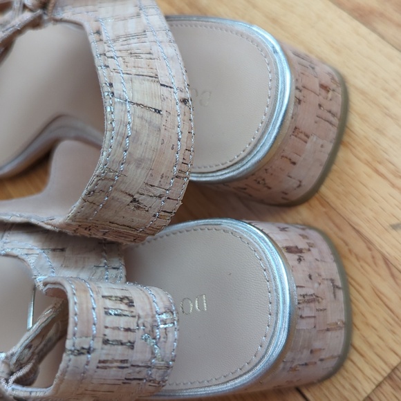 Donald Pliner Vixi Cork Color Strap Block Heels - Picture 8 of 8